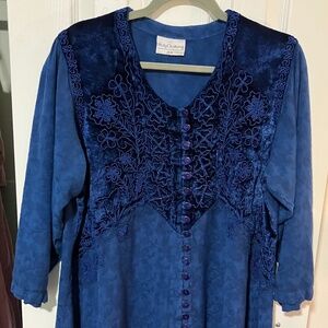 Holy Clothing, Velvet Brocade and Embroidered Top